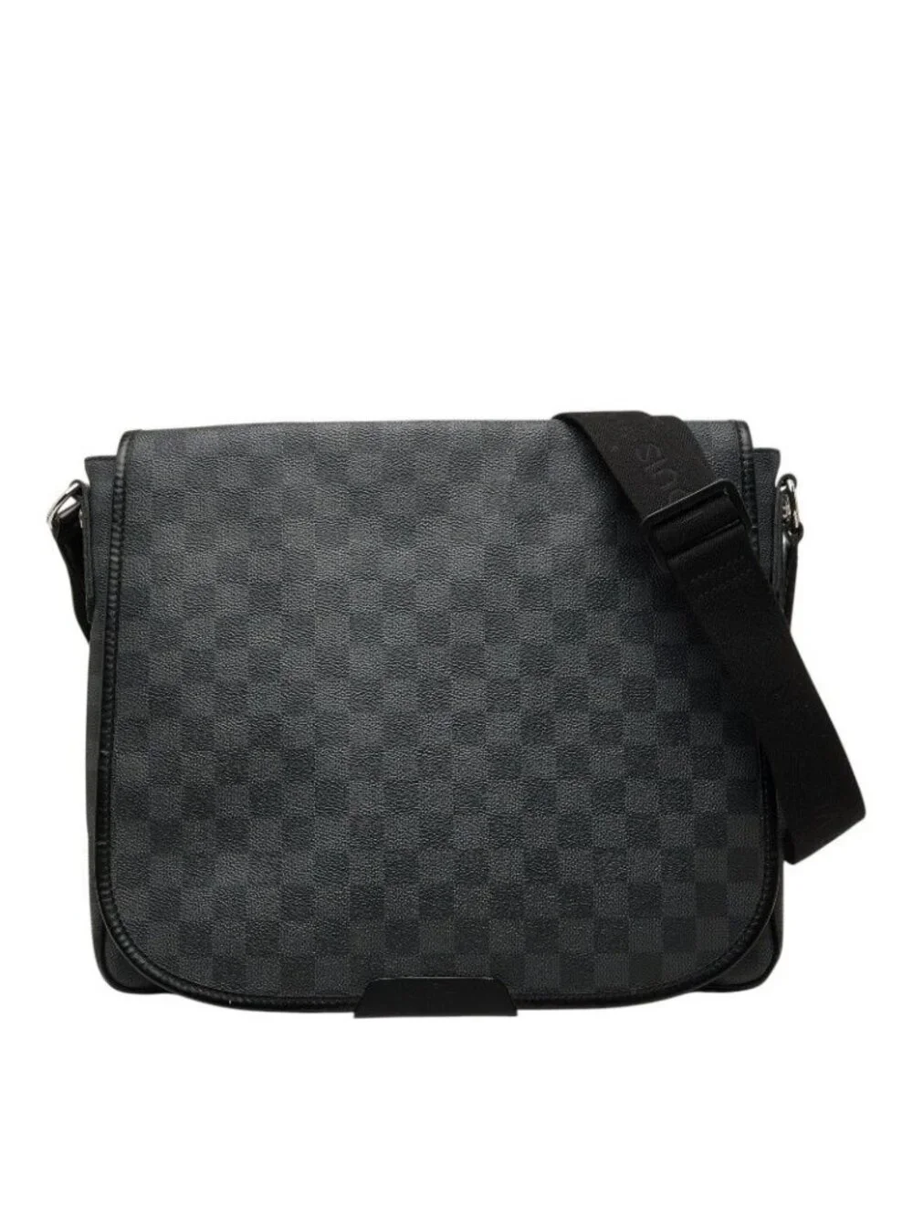 Louis Vuitton Damier Graphite Daniel MM Crossbody Shoulder Bag Black Leather